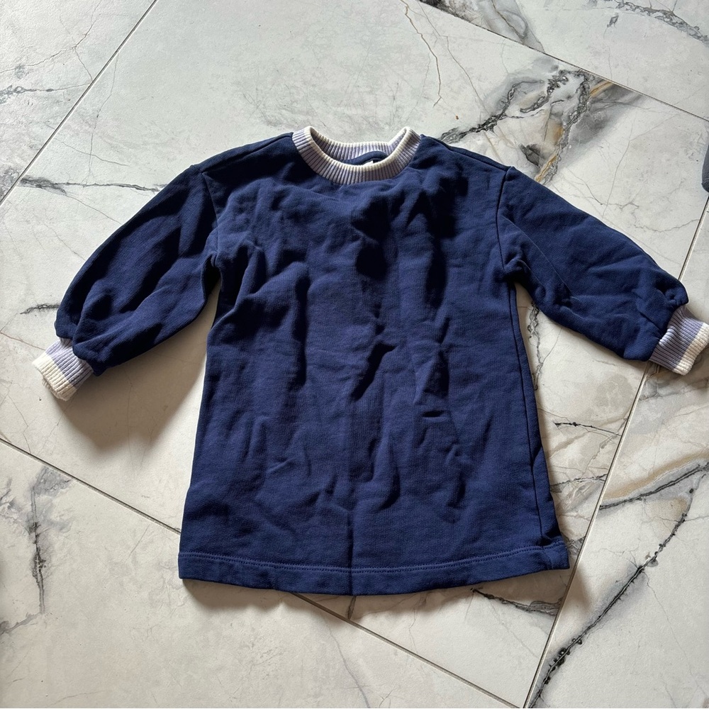 Navy Blue Long Sleeve Sweater Tunic/Dress